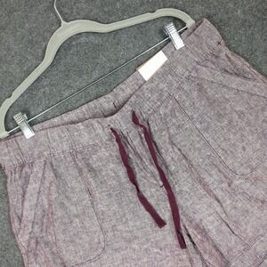 Lane‎ Bryant Linen Blend Drawstring Shorts Purple Melange Plus Size 14/16 NWT